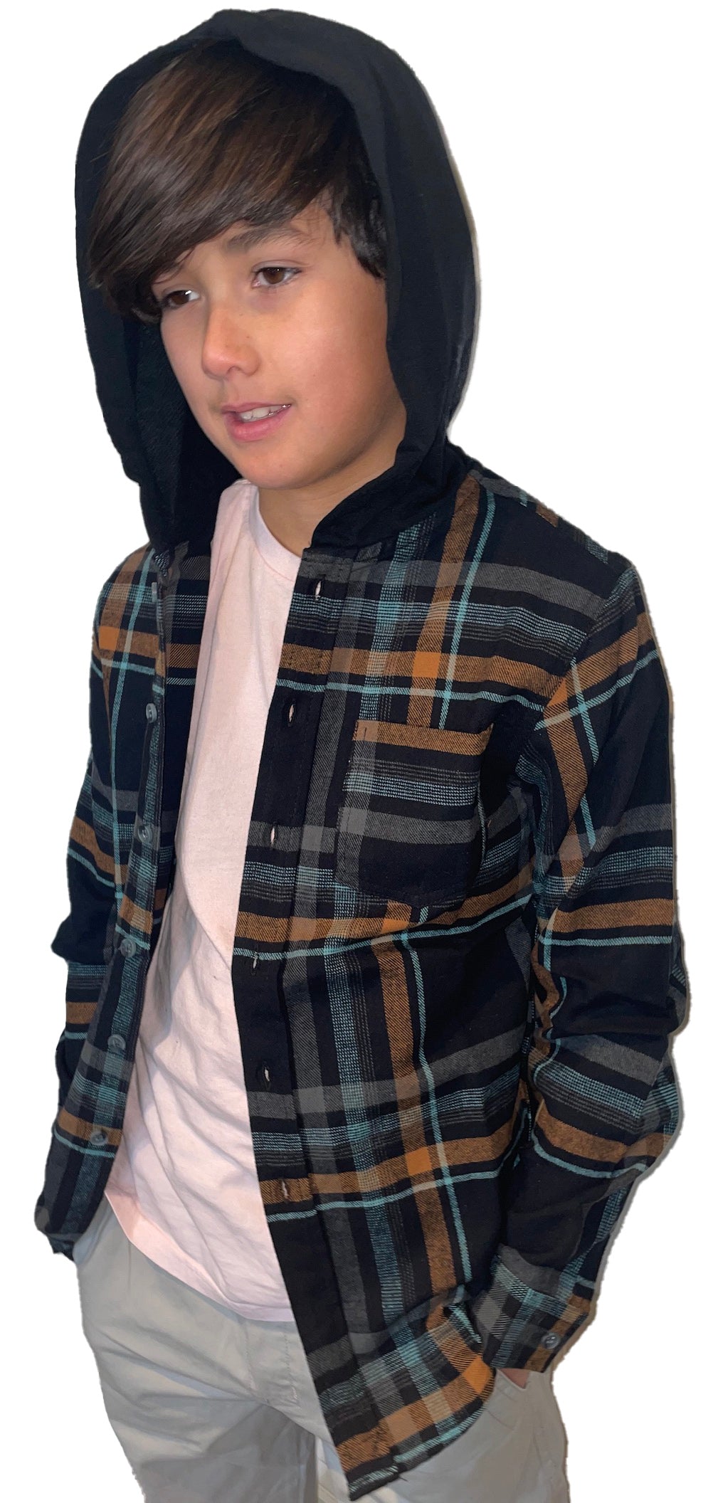 KARTMAN FLANNEL HOODIE -BOYS